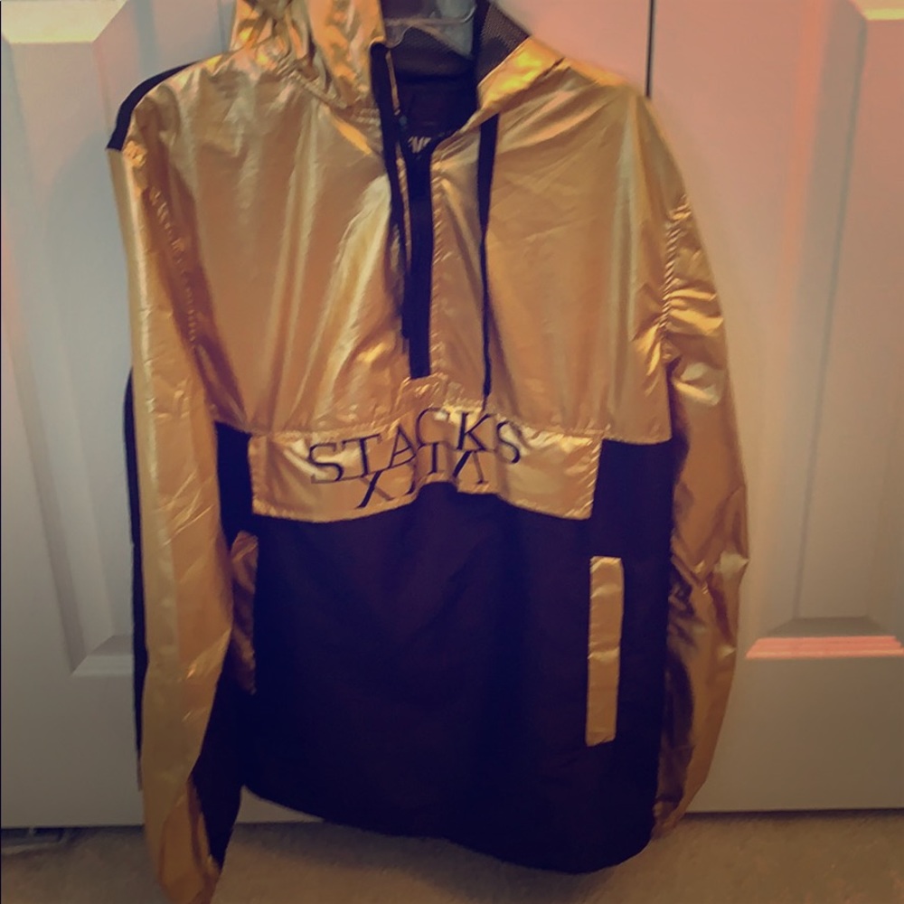 Gold and black STACKS jacket